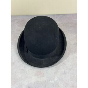 Vintage John B. Stetson Black Felt Derby Bowler Hat See Photos Antique